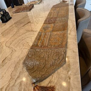 Elegant Tapestry Table Runner with Tassels